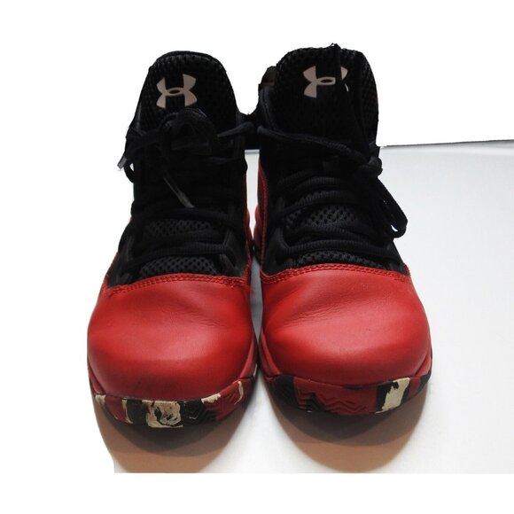 Under Armour Boys Lockdown Red Basketball Sneakers Size 3 Youth - Sporty Style, - Picture 3 of 8